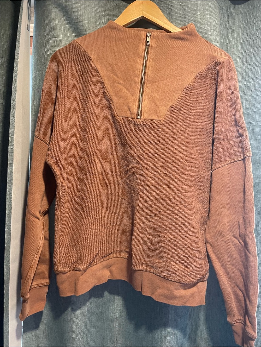 Women's Brown Zip-Back Pullover Sweater